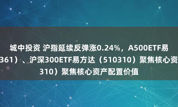 城中投资 沪指延续反弹涨0.24%，A500ETF易方达（159361）、沪深300ETF易方达（510310）聚焦核心资产配置价值